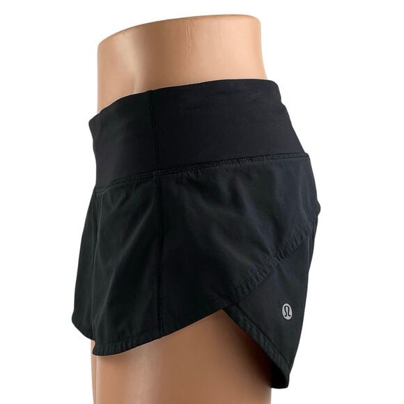 Lululemon Speed Up Black High Rise Workout Yoga Gym Athletic Running Shorts Sz 4 - Picture 3 of 5